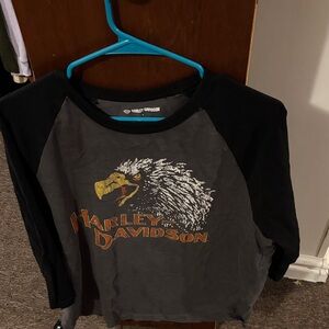 Harley-Davidson Black and Gray Long Sleeve Tee